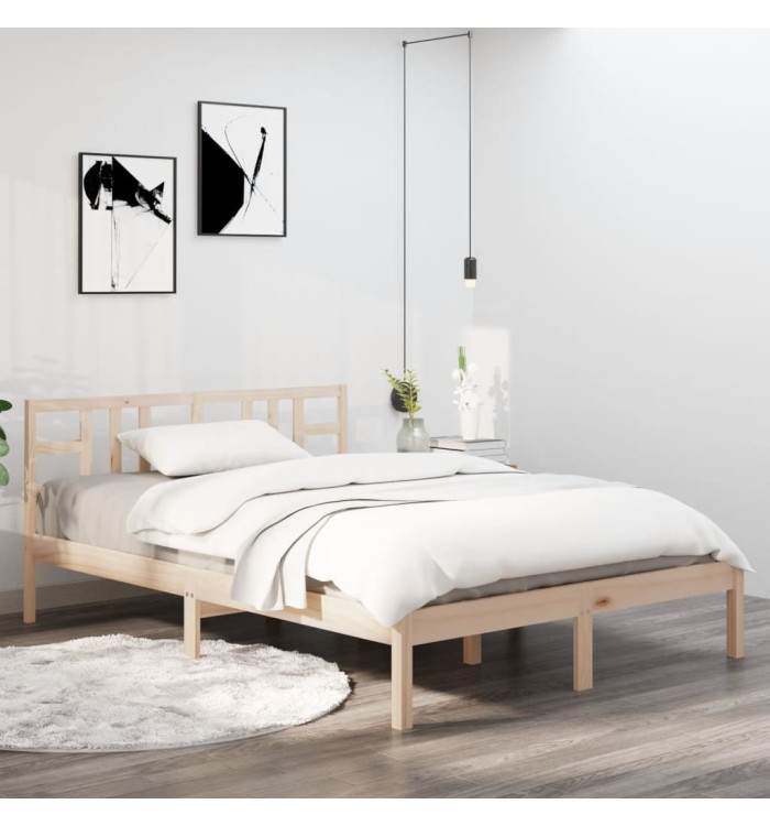 Cadre de lit sans matelas 140x200 cm bois massif | Mobilier & Déco