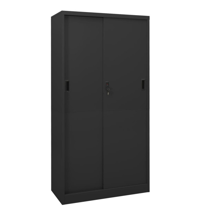 Armoire de bureau et porte coulissante Anthracite 90x40x180 cm | Mobilier & Déco