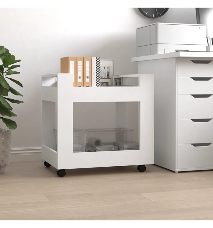 Chariot de bureau Blanc 60x45x60 cm Bois d'ingénierie | Mobilier & Déco