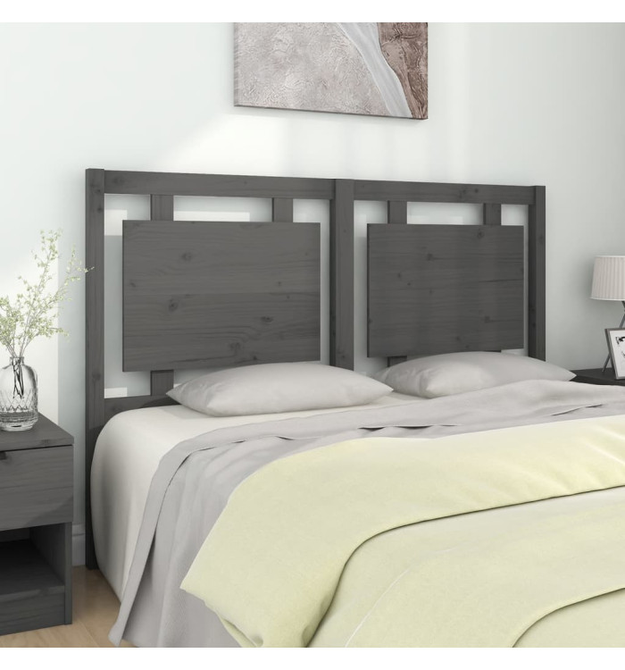 Tête de lit Gris 145,5x4x100 cm Bois massif de pin | Mobilier & Déco