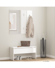 Ensemble de meubles de couloir Blanc brillant Bois d'ingénierie | Mobilier & Déco