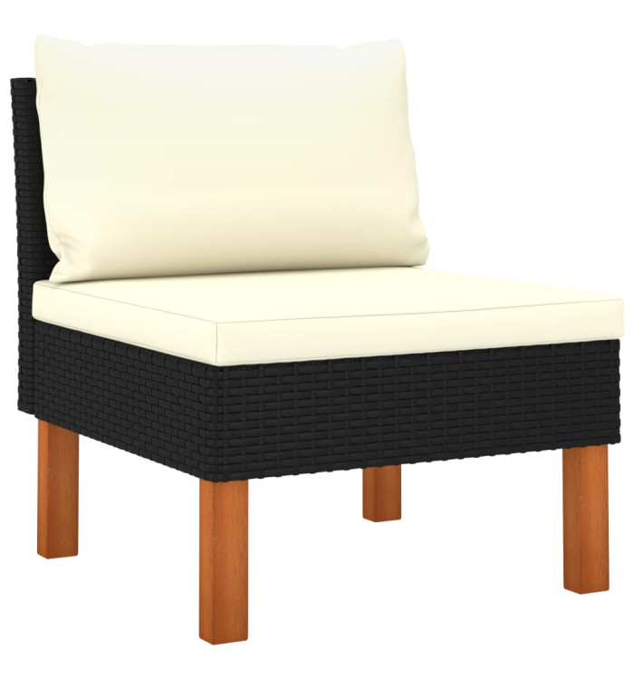 Canapé central Résine tressée et bois d'eucalyptus massif | Mobilier & Déco