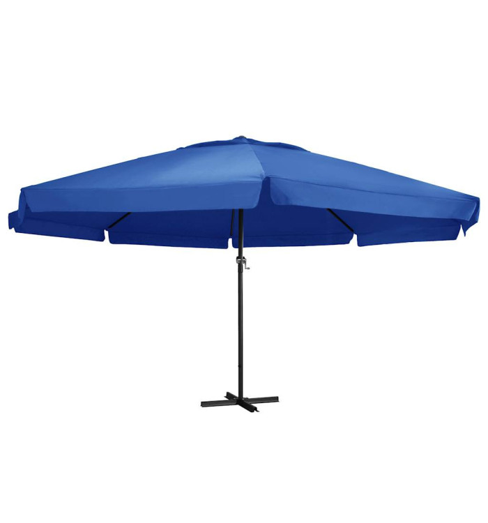 Parasol de jardin avec mât en aluminium 600 cm bleu azuré | Mobilier & Déco