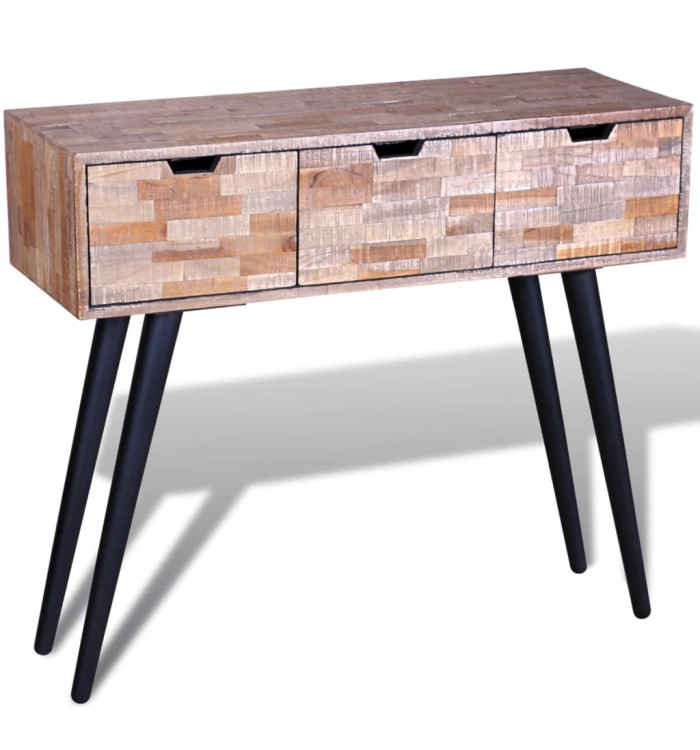 Table console avec 3 tiroirs Bois de teck recyclé | Mobilier & Déco