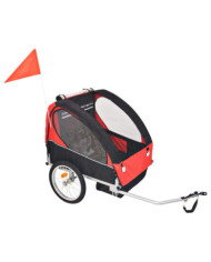 Remorque de vélo rouge et noir 30 kg | Mobilier & Déco