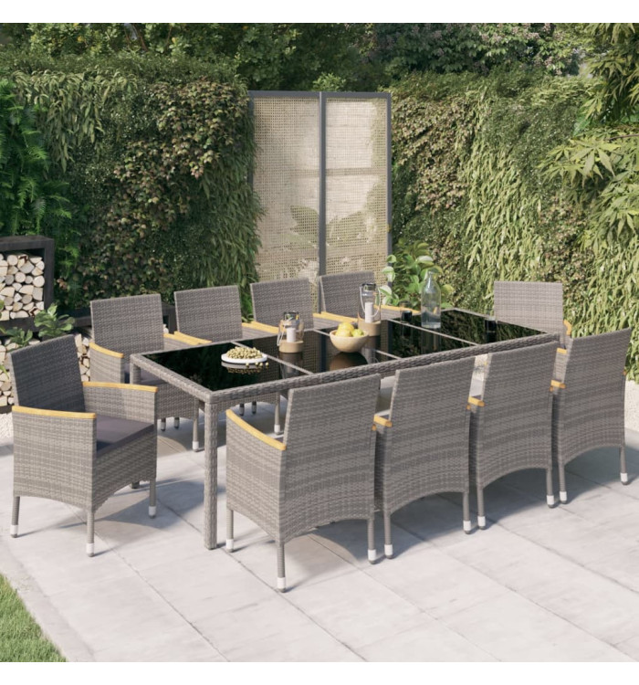 Ensemble à manger d'extérieur 11 pcs coussins Résine tressée | Mobilier & Déco