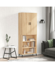 Buffet haut Chêne sonoma 69,5x34x180 cm Bois d'ingénierie | Mobilier & Déco