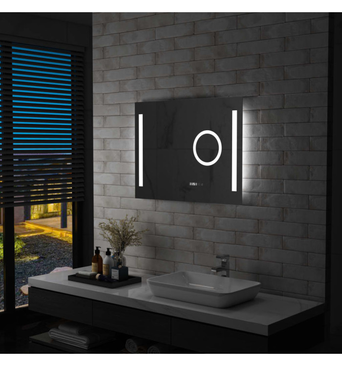 Miroir mural à LED de salle de bain et capteur tactile 80x60 cm | Mobilier & Déco