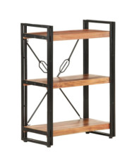 Bibliothèque à 3 niveaux 60x30x80 cm Bois d'acacia massif | Mobilier & Déco