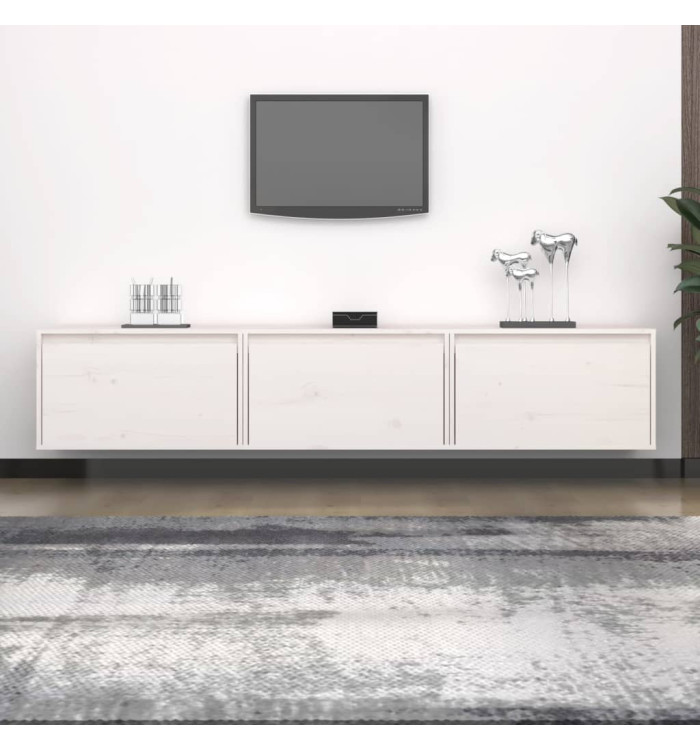 Meubles TV 3 pcs Blanc Bois massif de pin | Mobilier & Déco