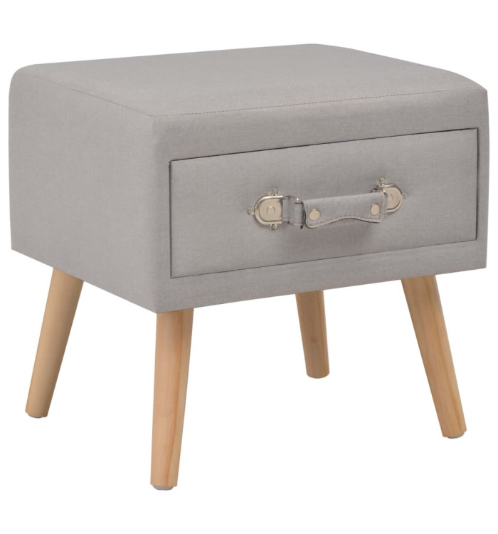 Table de chevet Gris 40x35x40 cm Tissu | Mobilier & Déco