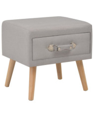 Table de chevet Gris 40x35x40 cm Tissu | Mobilier & Déco
