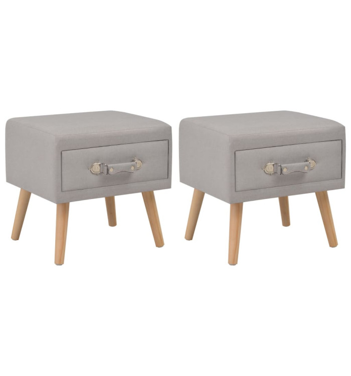 Tables de chevet 2 pcs Gris 40x35x40 cm Tissu | Mobilier & Déco