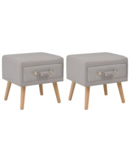Tables de chevet 2 pcs Gris 40x35x40 cm Tissu | Mobilier & Déco