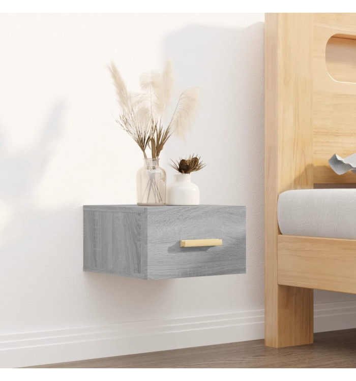 Table de chevet murale sonoma gris 35x35x20 cm | Mobilier & Déco