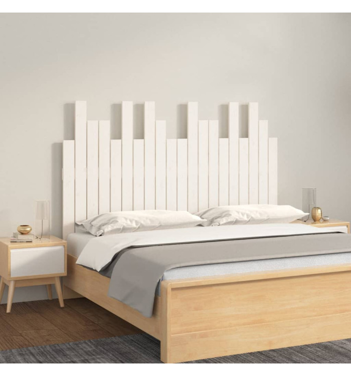 Tête de lit murale Blanc 127,5x3x80 cm Bois massif de pin | Mobilier & Déco