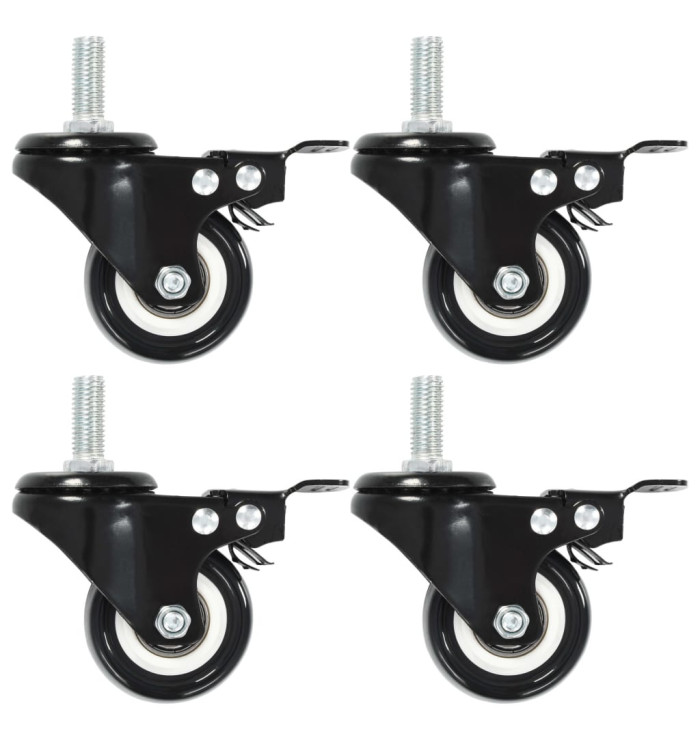 Roulettes pivotantes avec freins 4 pcs 50 mm | Mobilier & Déco