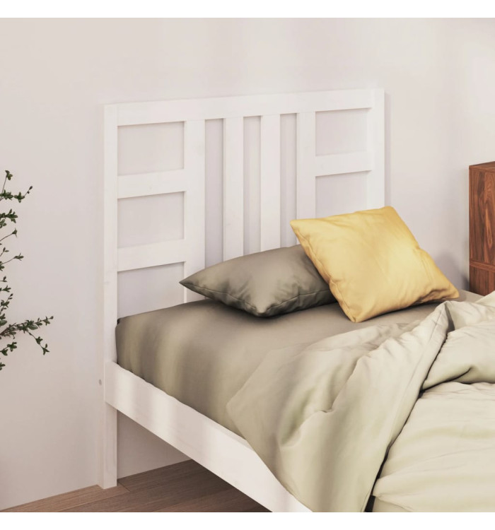 Tête de lit Blanc 106x4x100 cm Bois massif de pin | Mobilier & Déco