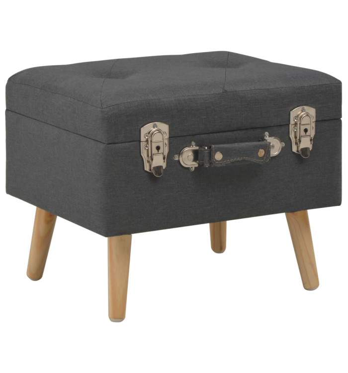 Tabouret de rangement 40 cm Gris foncé Tissu | Mobilier & Déco
