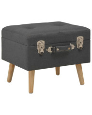 Tabouret de rangement 40 cm Gris foncé Tissu | Mobilier & Déco