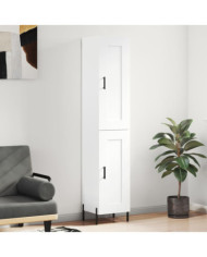 Buffet haut Blanc 34,5x34x180 cm Bois d'ingénierie | Mobilier & Déco