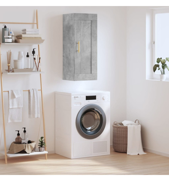 Armoire murale gris béton 34,5x34x90 cm bois d'ingénierie | Mobilier & Déco