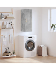 Armoire murale gris béton 34,5x34x90 cm bois d'ingénierie | Mobilier & Déco