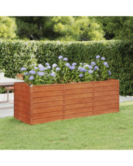Lit surélevé de jardin rouillé 240x80x77 cm acier corten | Mobilier & Déco