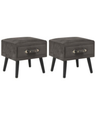 Tables de chevet 2 pcs Gris 40x35x40 cm Velours | Mobilier & Déco