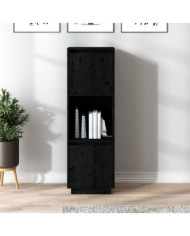 Buffet haut Noir 38x35x117 cm Bois massif de pin | Mobilier & Déco