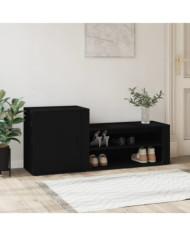 Armoire à chaussures Noir 130x35x54 cm Bois d'ingénierie | Mobilier & Déco
