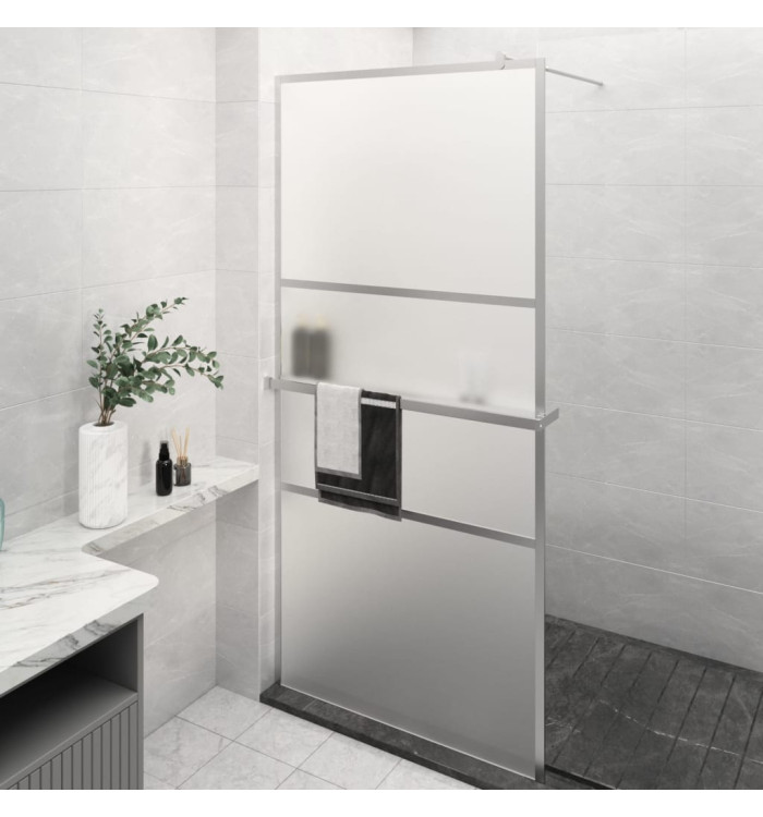 Paroi de douche et étagère Chrome 80x195 cm Verre ESGetAluminium | Mobilier & Déco