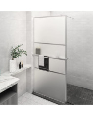 Paroi de douche et étagère Chrome 80x195 cm Verre ESGetAluminium | Mobilier & Déco