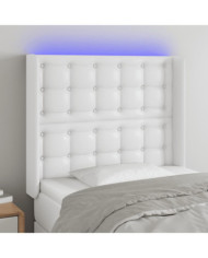 Tête de lit à LED Blanc 83x16x118/128 cm Similicuir | Mobilier & Déco