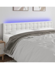 Tête de lit à LED Blanc 160x5x78/88 cm Similicuir | Mobilier & Déco