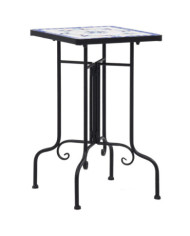 Table de bistro mosaïque bleu et blanc Céramique | Mobilier & Déco