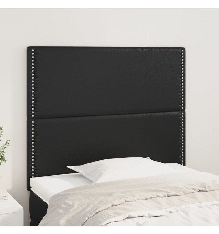 Têtes de lit 2 pcs Noir 100x5x78/88 cm Similicuir | Mobilier & Déco