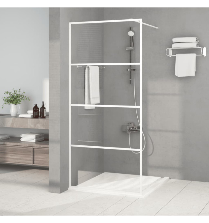 Paroi de douche Blanc 90x195 cm Verre ESG transparent | Mobilier & Déco
