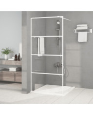 Paroi de douche Blanc 90x195 cm Verre ESG transparent | Mobilier & Déco