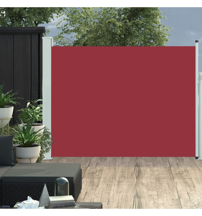 Auvent latéral rétractable de patio 140x500 cm Rouge | Mobilier & Déco