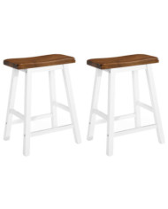 Tabourets de bar lot de 2 bois massif | Mobilier & Déco
