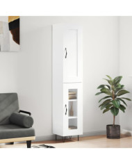 Buffet haut Blanc 34,5x34x180 cm Bois d'ingénierie | Mobilier & Déco