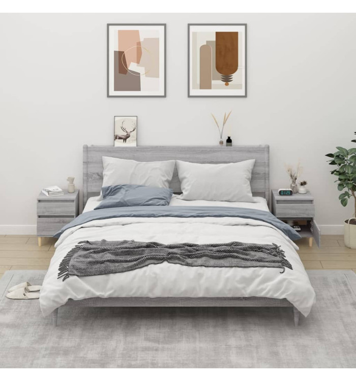 Tables de chevet 2 pcs Sonoma gris 40x35x50 cm | Mobilier & Déco