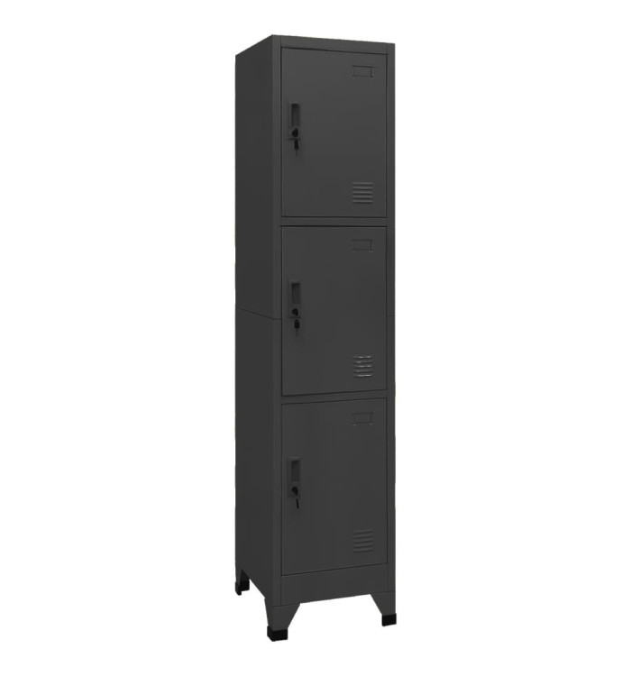 Armoire à casiers Anthracite 38x45x180 cm Acier | Mobilier & Déco
