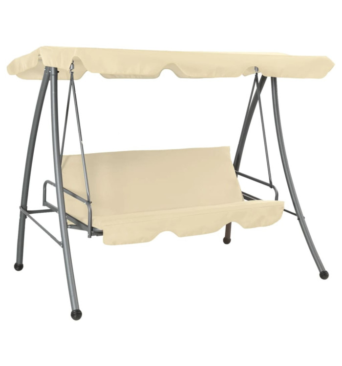 Balancelle d'extérieur avec auvent Blanc sable | Mobilier & Déco