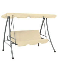 Balancelle d'extérieur avec auvent Blanc sable | Mobilier & Déco