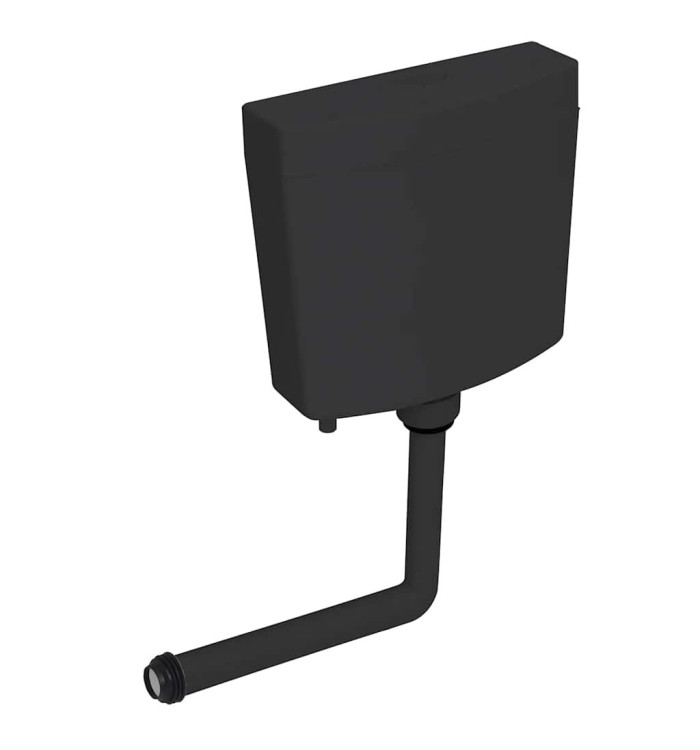Réservoir de toilette avec entrée d'eau inférieure 3/6 L Noir | Mobilier & Déco