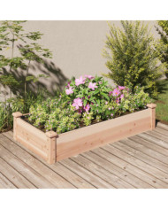 Lit surélevé de jardin doublure 120x60x25 cm bois massif sapin | Mobilier & Déco