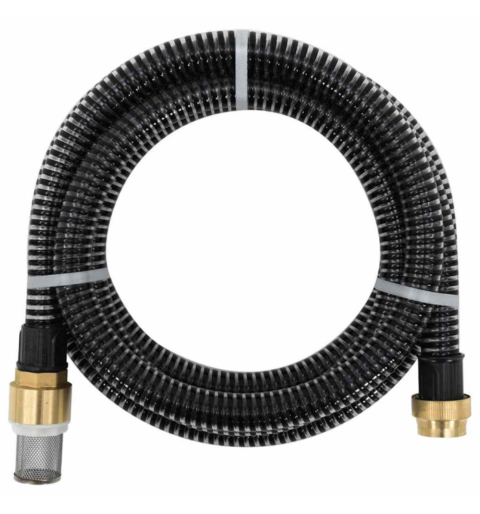 Tuyau d'aspiration avec raccords en laiton noir 1,1" 20 m PVC | Mobilier & Déco