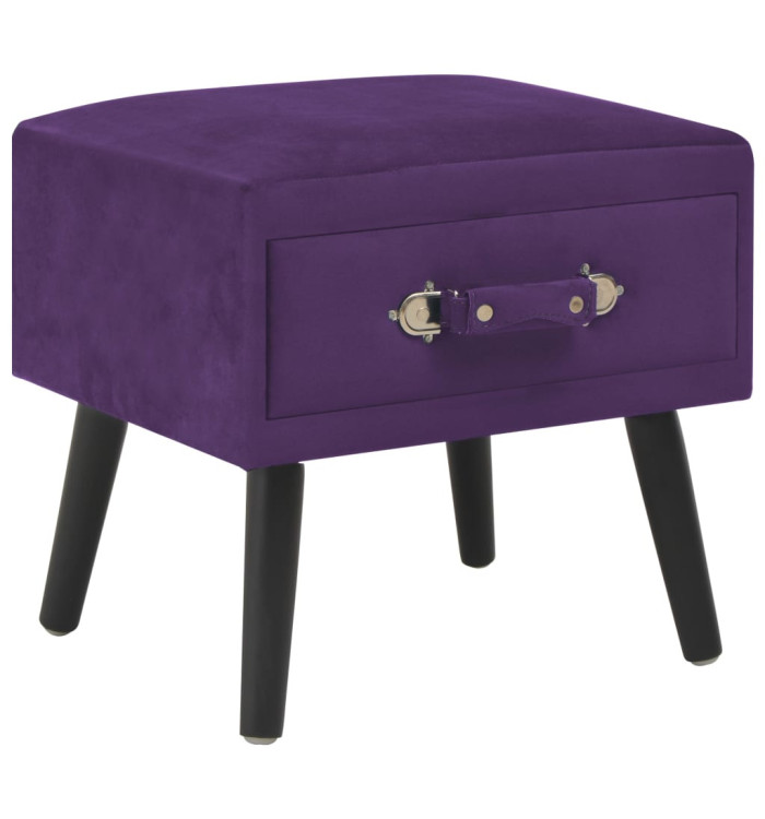 Table de chevet Violet foncé 40x35x40 cm Velours | Mobilier & Déco